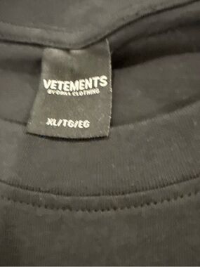 Vetements Black Short Sleeve Tee